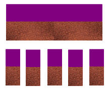 create brown purple 2 square blocks