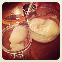 pour scrub into jar