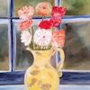 floral pitcher oil painting