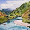 Oregon River oil painting