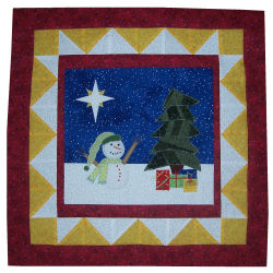 Christmas applique quilt block with borders
