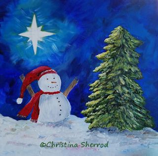 Christmas star snowman painting video