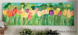 spring tulips acrylic painting class for beginners