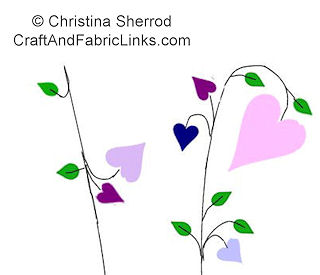 Heart Embroidery Pattern: Hearts On Vine Free Machine Or Hand ...