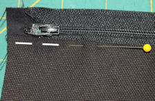 stitch sides to zipper