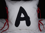 letter applique pillow