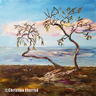 seaside windblown tree acrylic painting video tutorial youtube