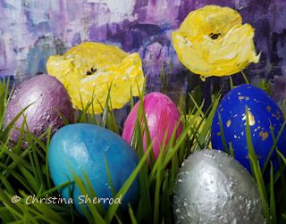 happy spring painted eggs