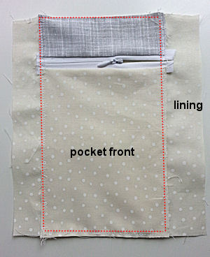 stitch purse pocket lining