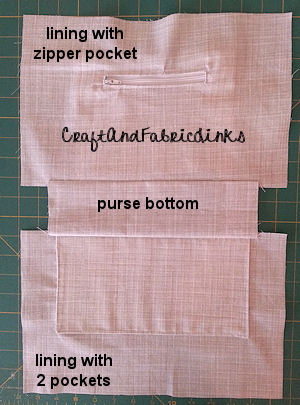 purse lining with pockets