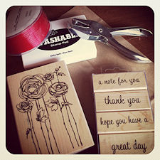 stamped gift bag supplies