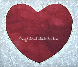 reverse applique heart pattern