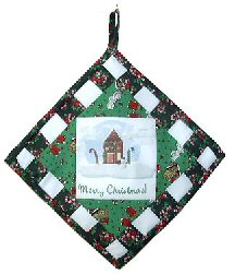 Christmas house pot holder