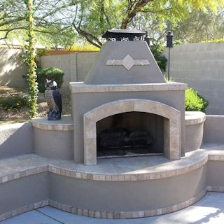 Exterior Fireplace And Bar Paint Tile, How To Repair Outdoor Fireplace