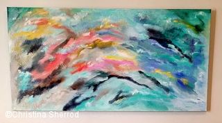 guest room abstract painting