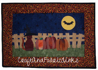 Halloween Cat Pumpkin Placemat pattern