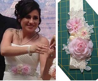 DIY bridal floral sash